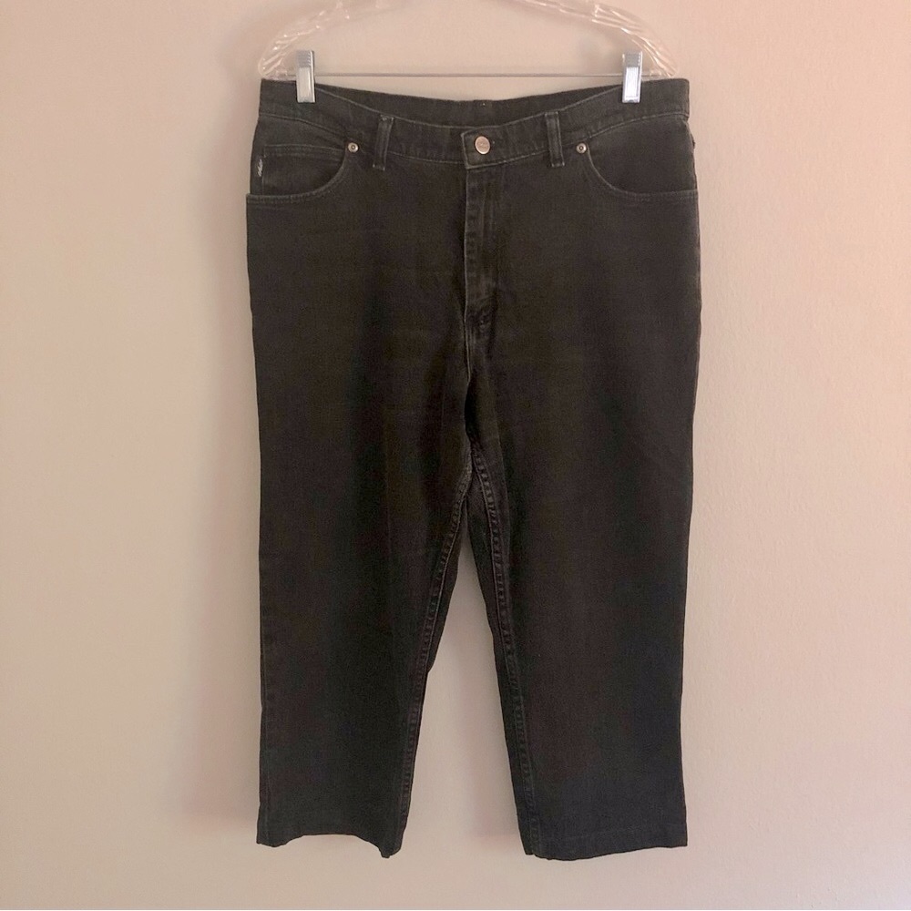 Vintage Y2K Chic Plus Size Black Denim Capri Pants - Picture 1 of 8